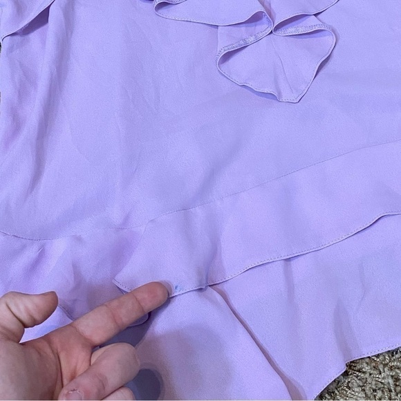 ASOS spaghetti strap lavender blouse ruffles size 8 - Picture 10 of 10